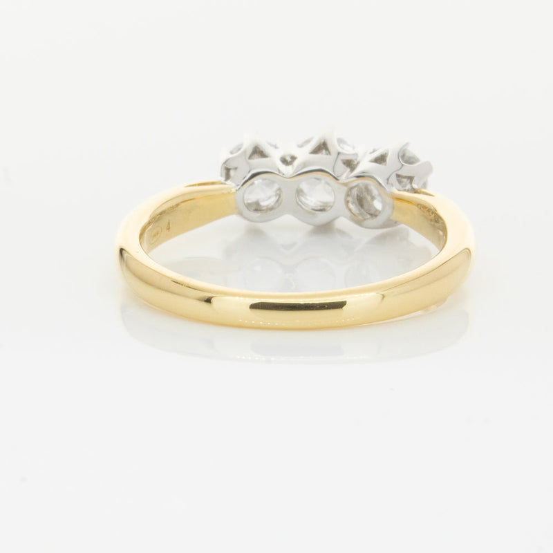 18ct Yellow Gold 1.05ct Diamond Trilogy Ring-Ring-Walker & Hall