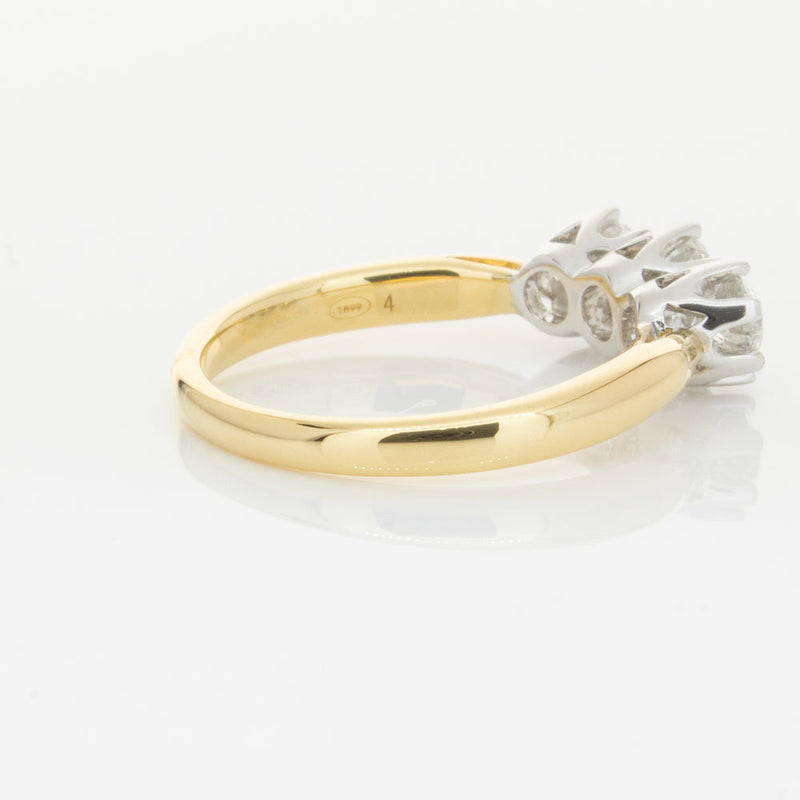 18ct Yellow Gold 1.05ct Diamond Trilogy Ring-Ring-Walker & Hall