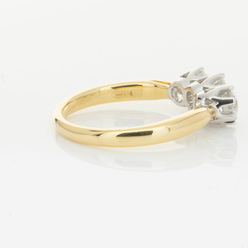 18ct Yellow Gold 1.05ct Diamond Trilogy Ring-Ring-Walker & Hall