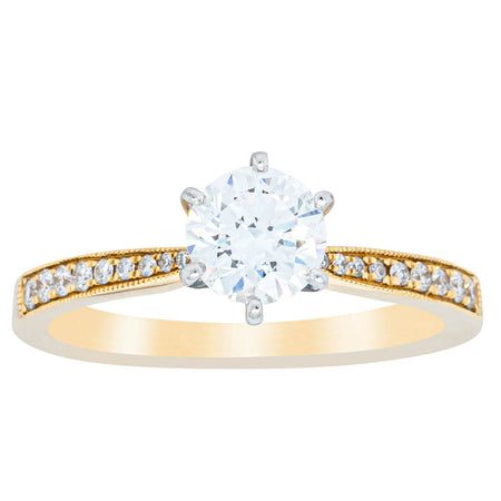 18ct Yellow Gold .74ct Diamond Zenith Ring-Ring-Walker & Hall
