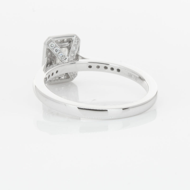 18ct White Gold .49ct Emerald Cut Diamond Aria Ring-Ring-Walker & Hall