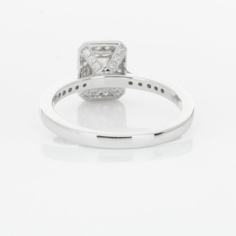 18ct White Gold .49ct Emerald Cut Diamond Aria Ring-Ring-Walker & Hall