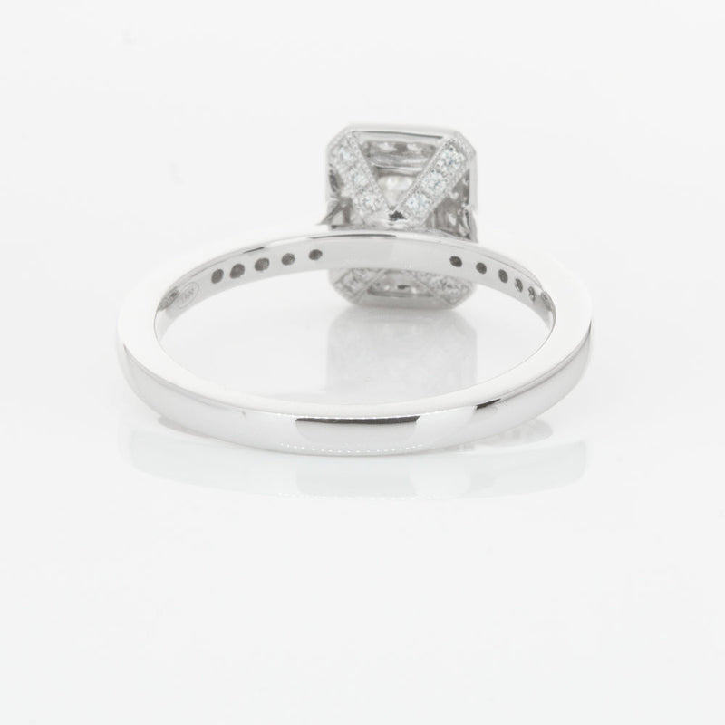 18ct White Gold .49ct Emerald Cut Diamond Aria Ring-Ring-Walker & Hall
