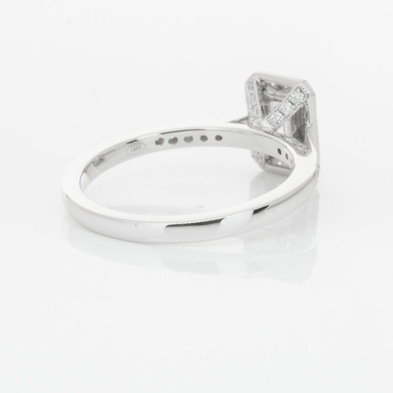 18ct White Gold .49ct Emerald Cut Diamond Aria Ring-Ring-Walker & Hall