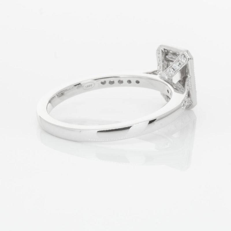 18ct White Gold .49ct Emerald Cut Diamond Aria Ring-Ring-Walker & Hall