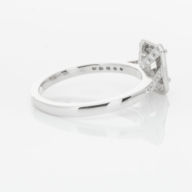 18ct White Gold .49ct Emerald Cut Diamond Aria Ring-Ring-Walker & Hall