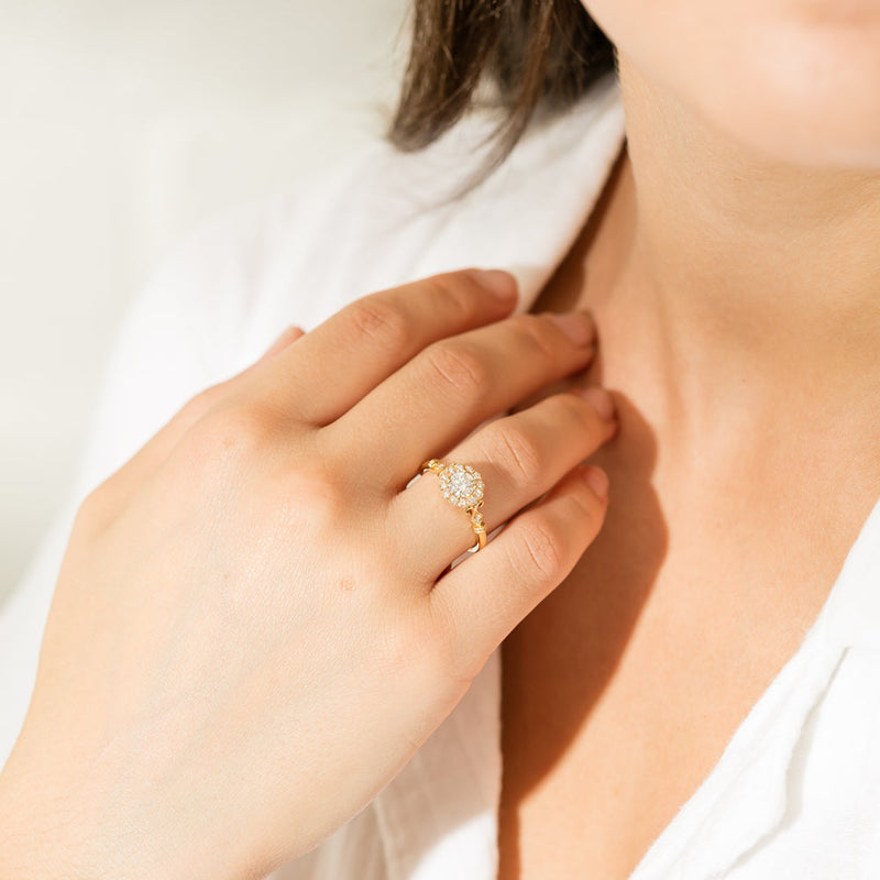 18ct Yellow Gold .50ct Diamond Versailles Ring-Ring-Walker & Hall