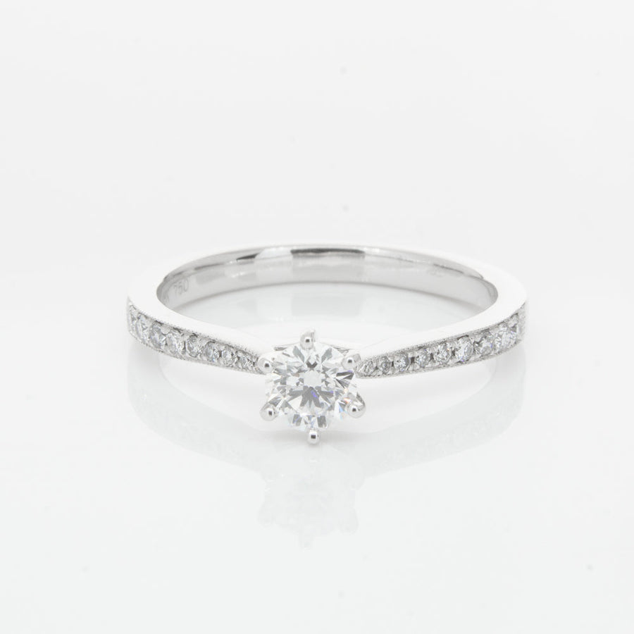 18ct White Gold .30ct Diamond Zenith Ring-Ring-Walker & Hall