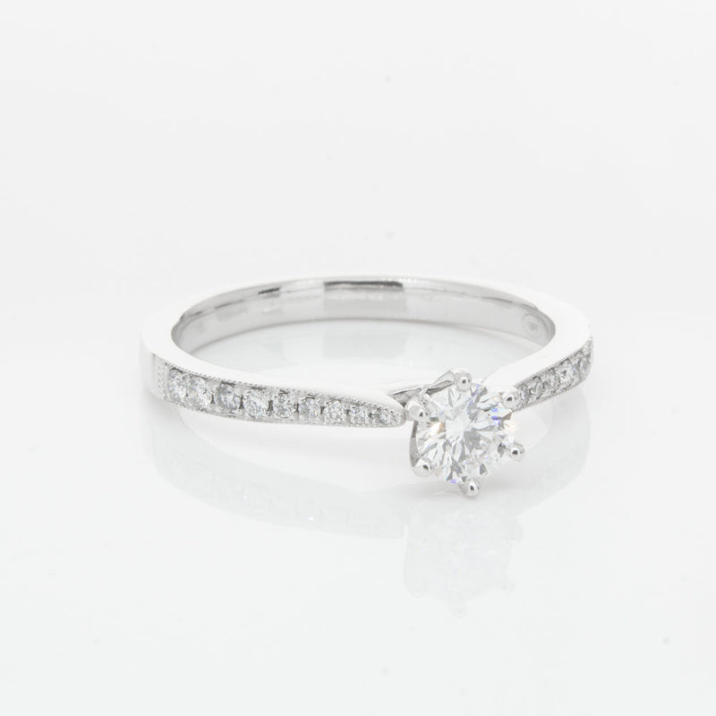 18ct White Gold .30ct Diamond Zenith Ring-Ring-Walker & Hall