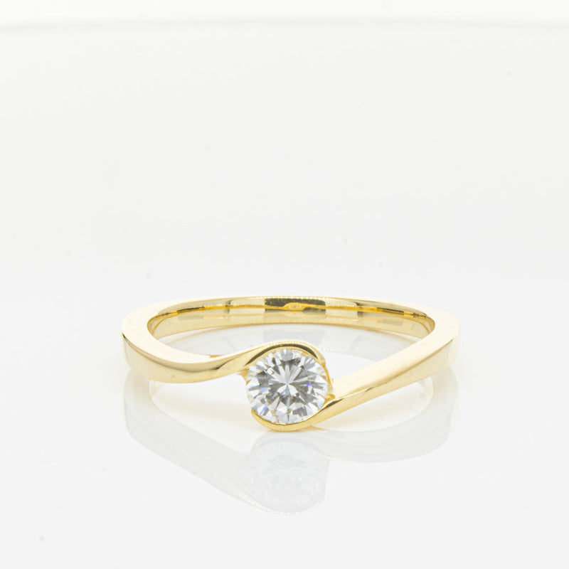 18ct Yellow Gold .30ct Diamond Embrace Ring-Ring-Walker & Hall