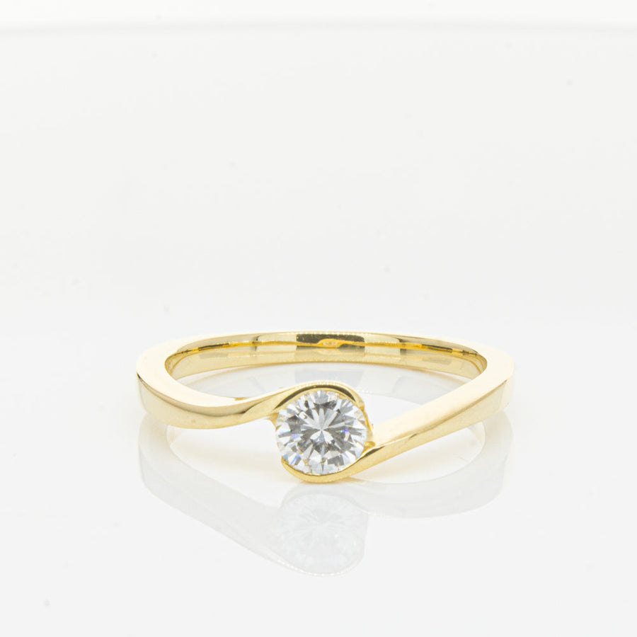 18ct Yellow Gold .30ct Diamond Embrace Ring-Ring-Walker & Hall