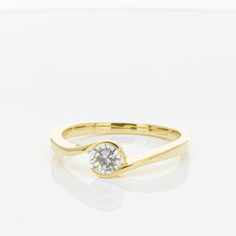 18ct Yellow Gold .30ct Diamond Embrace Ring-Ring-Walker & Hall
