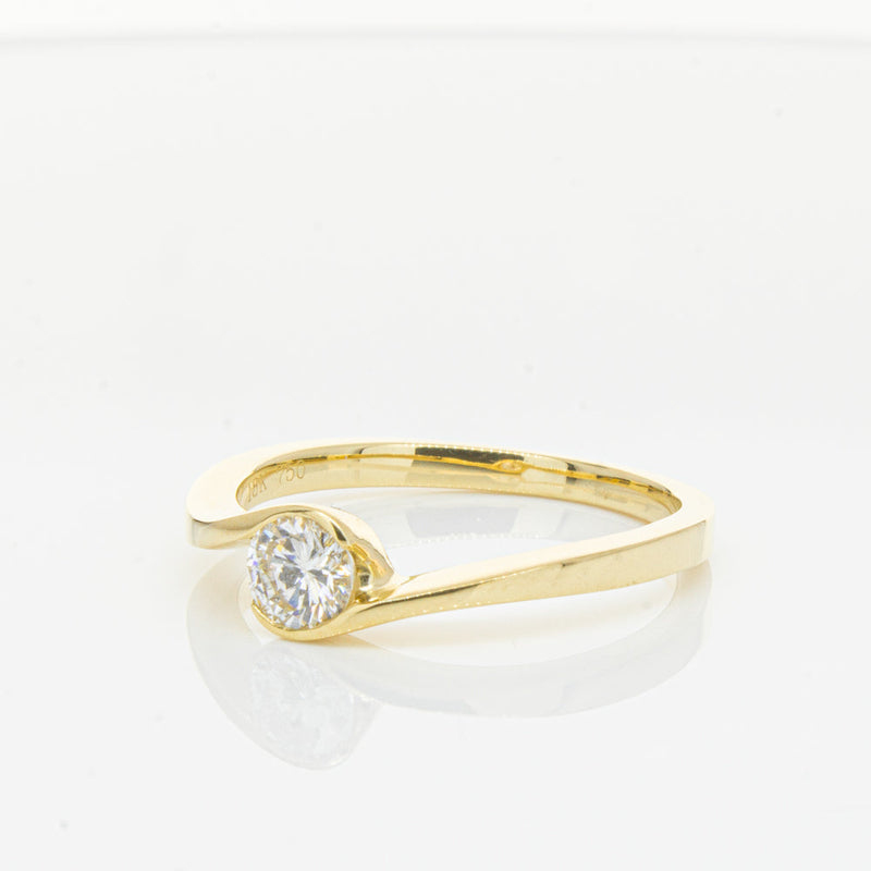 18ct Yellow Gold .30ct Diamond Embrace Ring-Ring-Walker & Hall