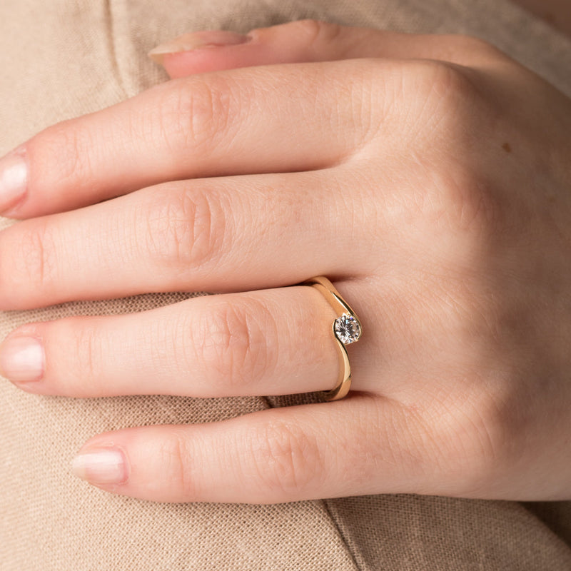 18ct Yellow Gold .30ct Diamond Embrace Ring-Ring-Walker & Hall