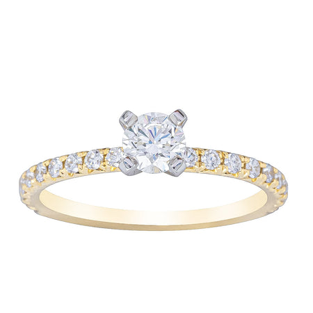 18ct Yellow Gold .43ct Diamond Comet Ring-Ring-Walker & Hall
