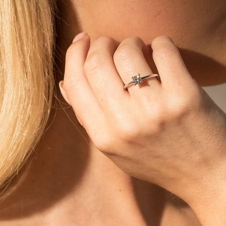 18ct White Gold .50ct Diamond Melba Ring-Ring-Walker & Hall