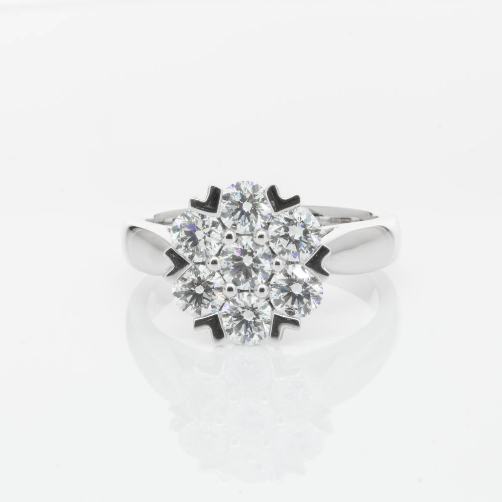 18ct White Gold 1.20ct Diamond Lotus Ring-Ring-Walker & Hall