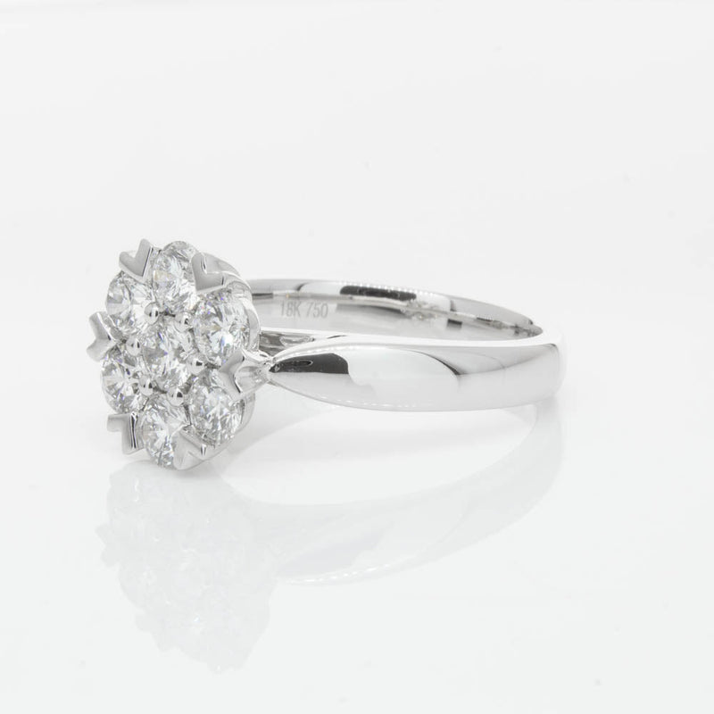 18ct White Gold 2.25ct Diamond Lotus Ring-Ring-Walker & Hall