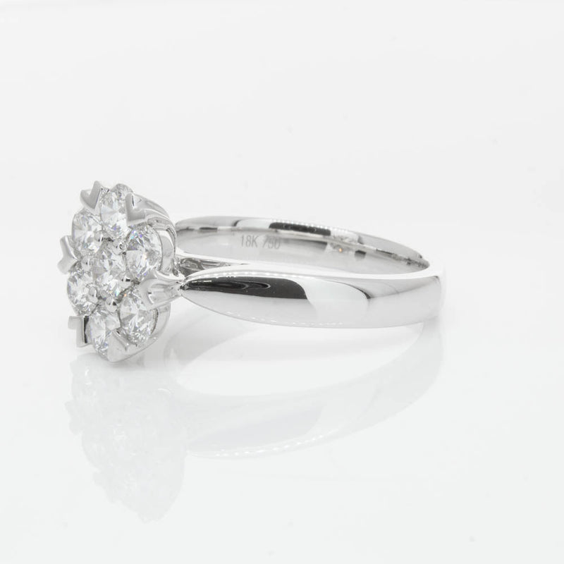 18ct White Gold 2.25ct Diamond Lotus Ring-Ring-Walker & Hall
