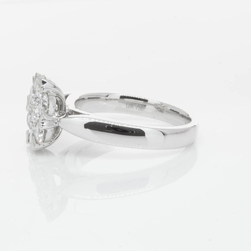18ct White Gold 2.25ct Diamond Lotus Ring-Ring-Walker & Hall