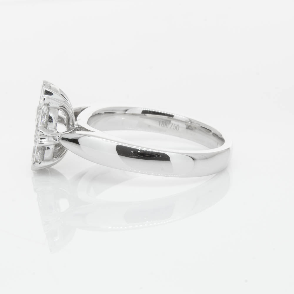 18ct White Gold 1.20ct Diamond Lotus Ring-Ring-Walker & Hall