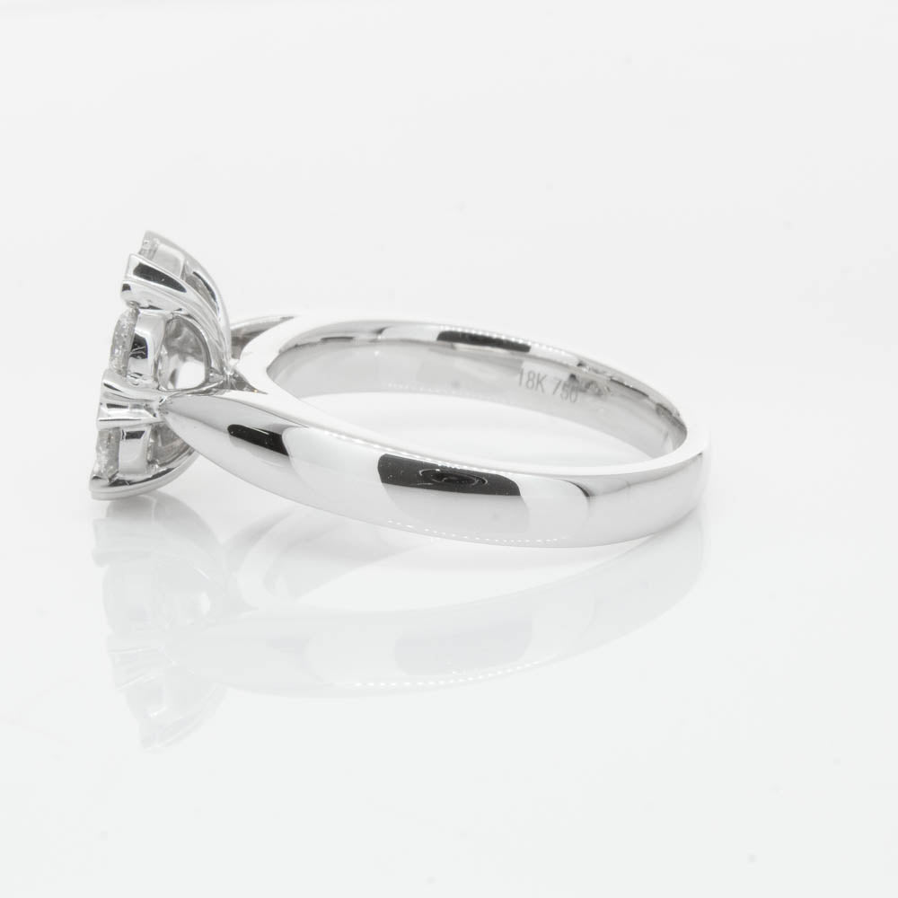 18ct White Gold 1.20ct Diamond Lotus Ring-Ring-Walker & Hall