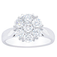 18ct White Gold 2.25ct Diamond Lotus Ring-Ring-Walker & Hall