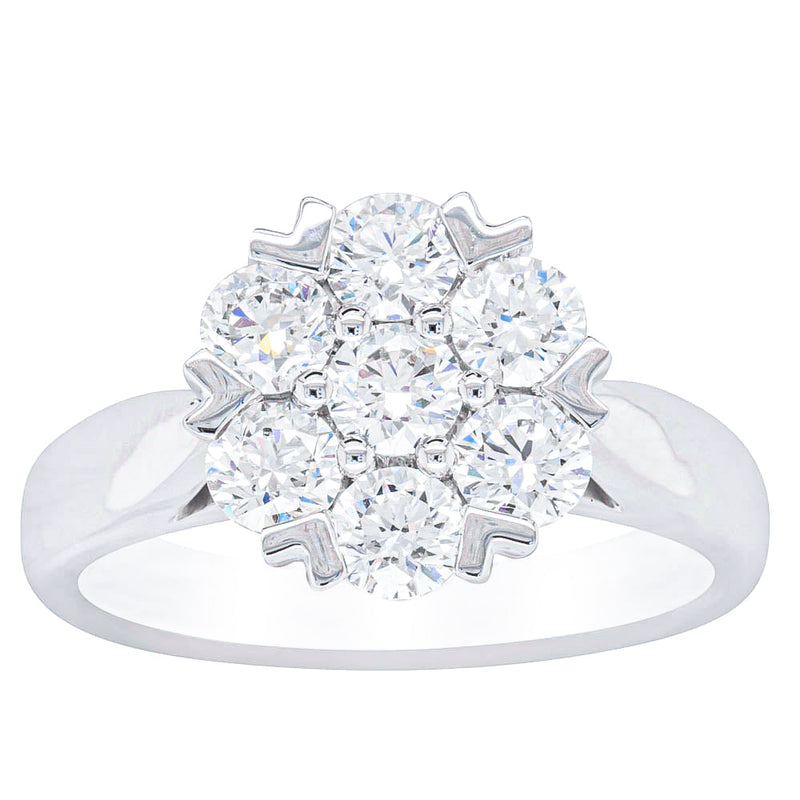 18ct White Gold 2.25ct Diamond Lotus Ring-Ring-Walker & Hall