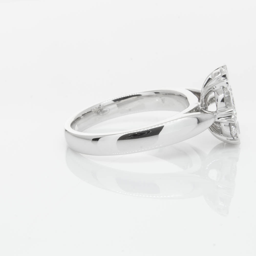 18ct White Gold 1.20ct Diamond Lotus Ring-Ring-Walker & Hall