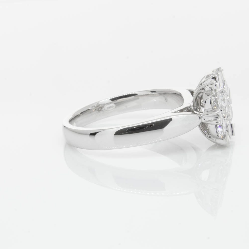 18ct White Gold 1.20ct Diamond Lotus Ring-Ring-Walker & Hall