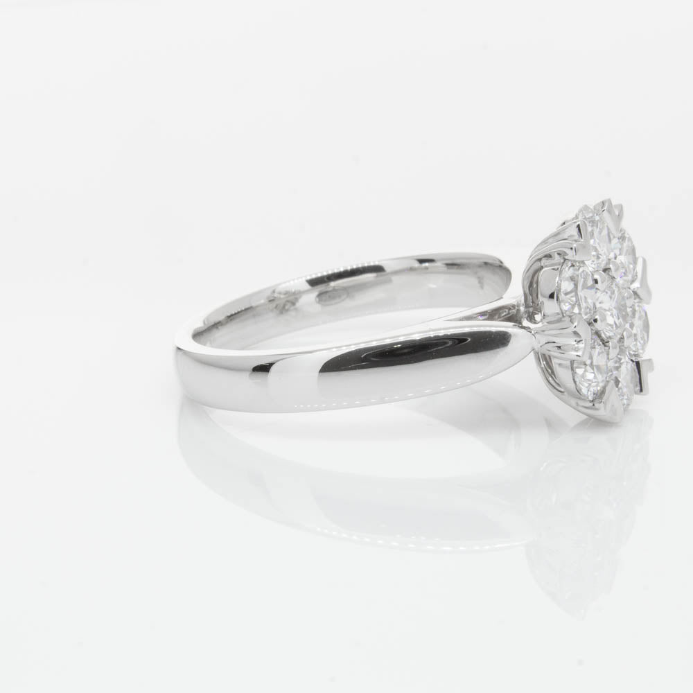 18ct White Gold 1.20ct Diamond Lotus Ring-Ring-Walker & Hall