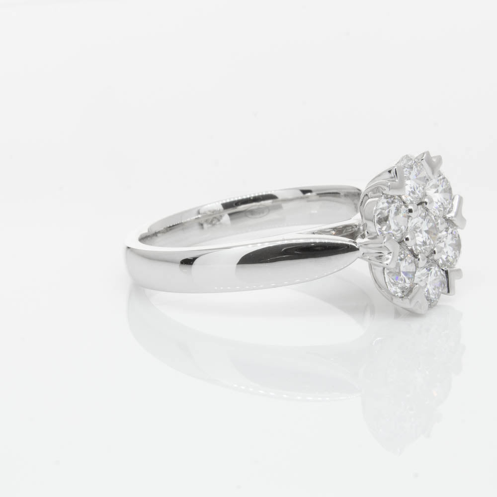 18ct White Gold 1.20ct Diamond Lotus Ring-Ring-Walker & Hall
