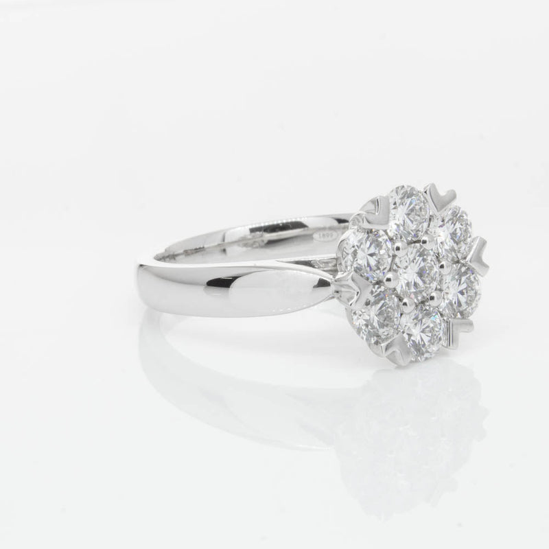 18ct White Gold 2.25ct Diamond Lotus Ring-Ring-Walker & Hall