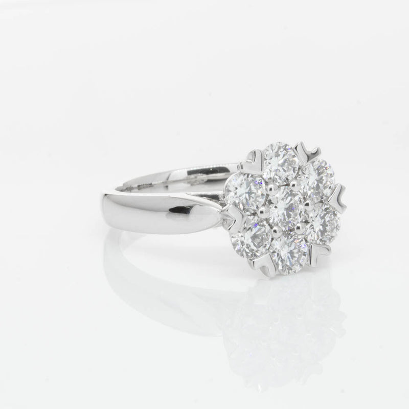 18ct White Gold 2.25ct Diamond Lotus Ring-Ring-Walker & Hall