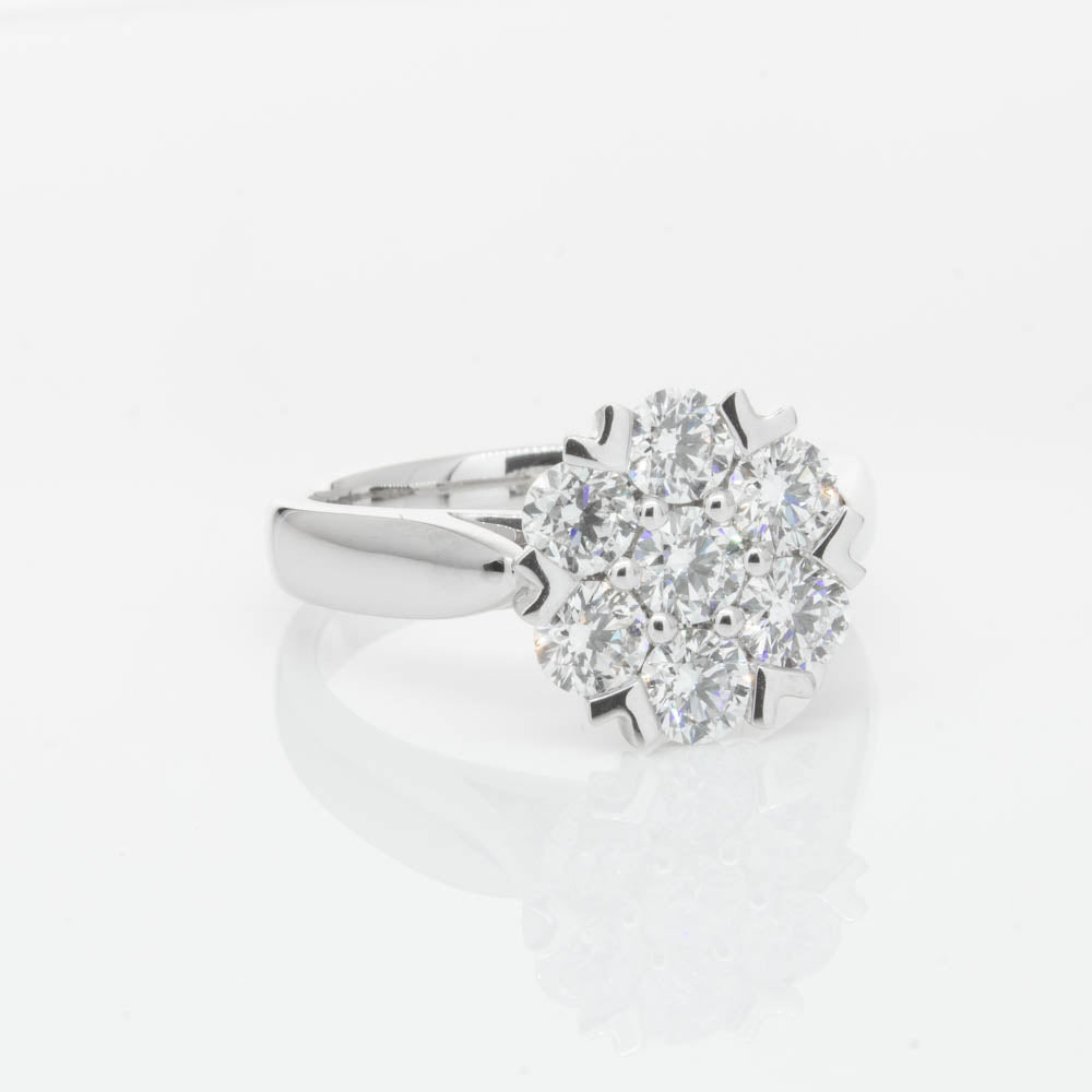 18ct White Gold 1.20ct Diamond Lotus Ring-Ring-Walker & Hall
