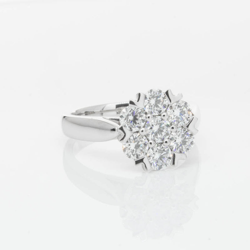 18ct White Gold 2.25ct Diamond Lotus Ring-Ring-Walker & Hall