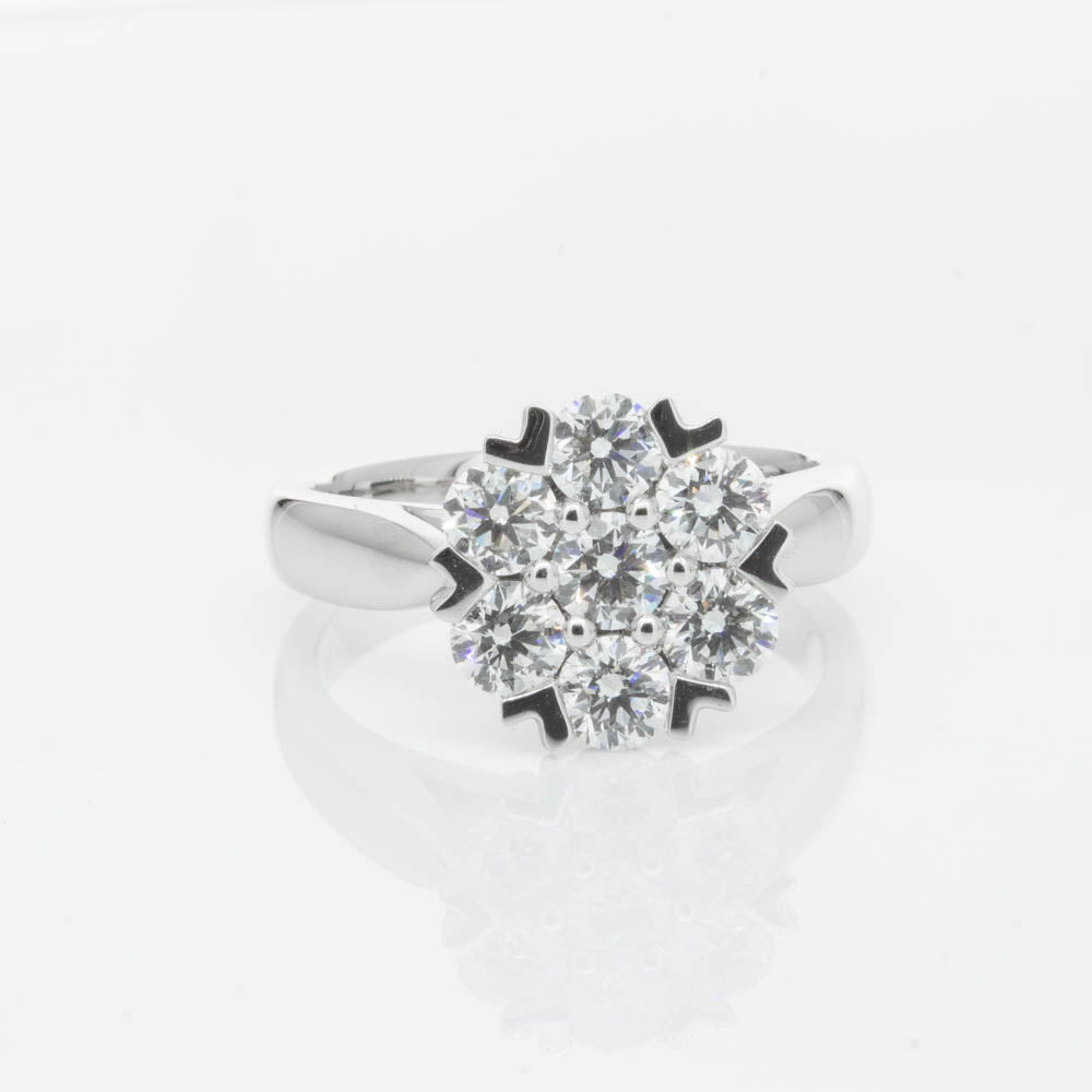 18ct White Gold 1.20ct Diamond Lotus Ring-Ring-Walker & Hall