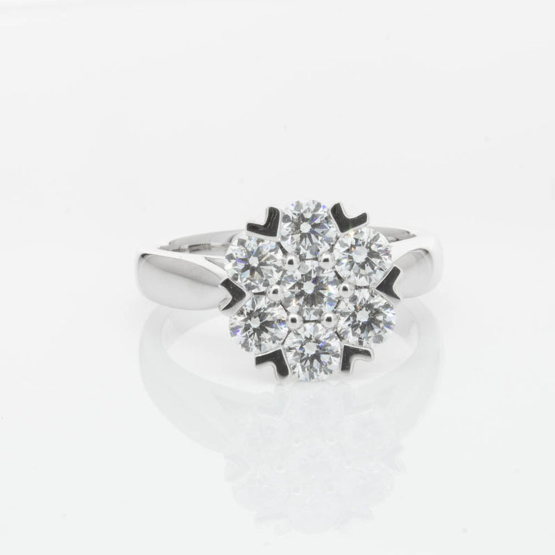 18ct White Gold 1.20ct Diamond Lotus Ring-Ring-Walker & Hall