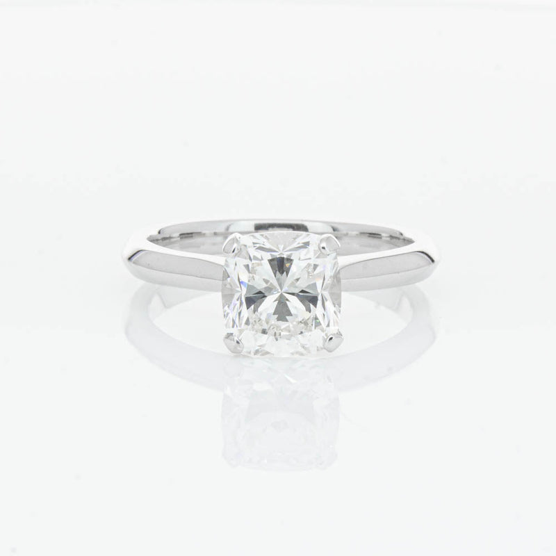 18ct White Gold 2.01ct Cushion Cut Diamond Venetian Ring-Ring-Walker & Hall