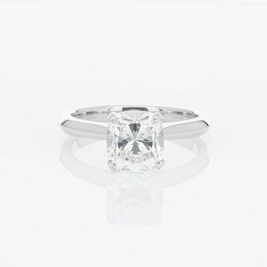 18ct White Gold 2.01ct Cushion Cut Diamond Venetian Ring-Ring-Walker & Hall