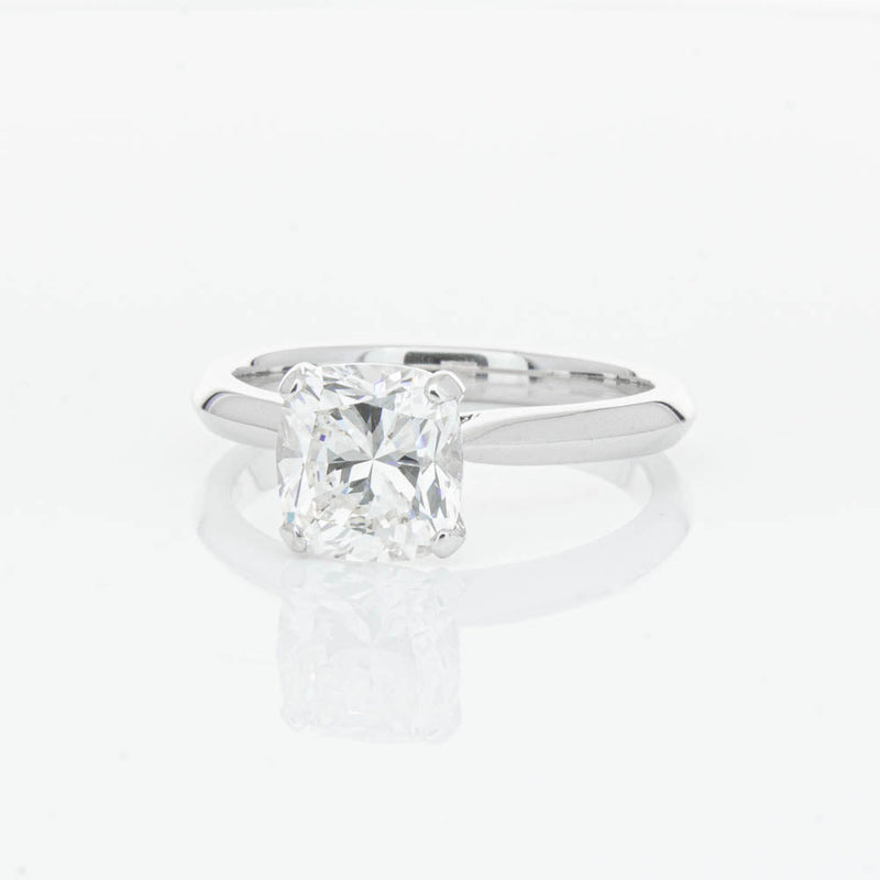 18ct White Gold 2.01ct Cushion Cut Diamond Venetian Ring-Ring-Walker & Hall