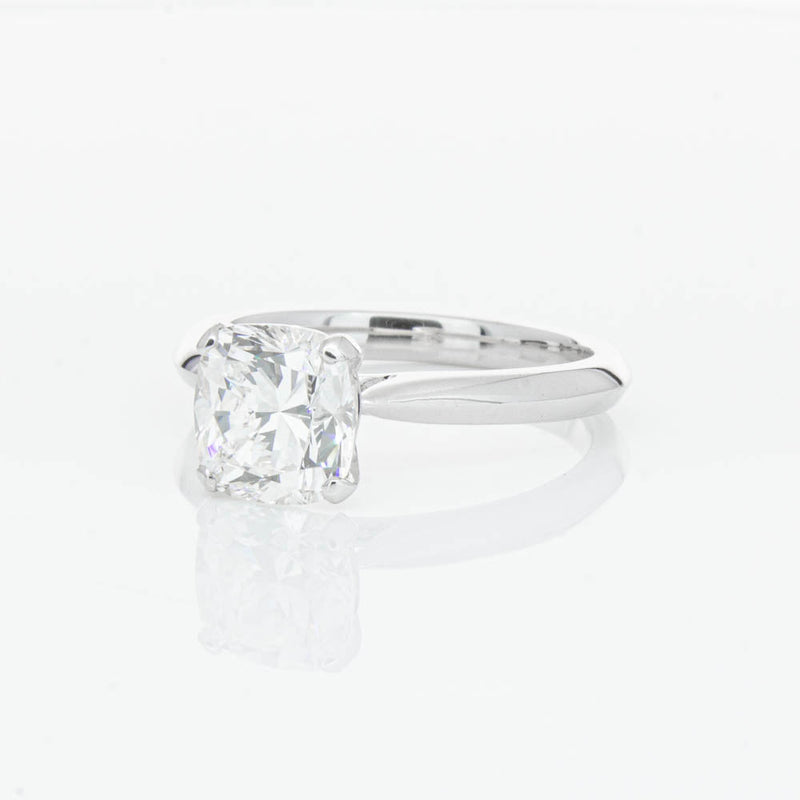 18ct White Gold 2.01ct Cushion Cut Diamond Venetian Ring-Ring-Walker & Hall