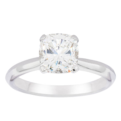 18ct White Gold 2.01ct Cushion Cut Diamond Venetian Ring-Ring-Walker & Hall