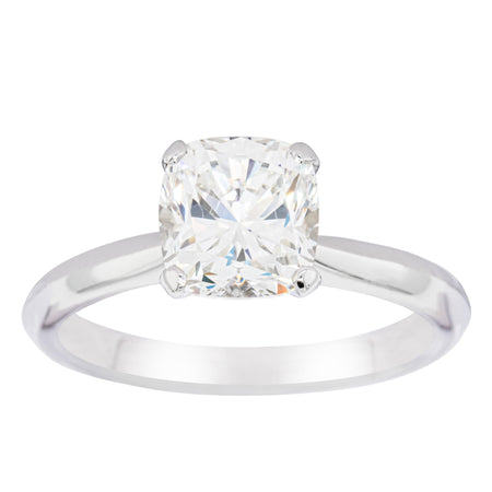 18ct White Gold 2.01ct Cushion Cut Diamond Venetian Ring-Ring-Walker & Hall