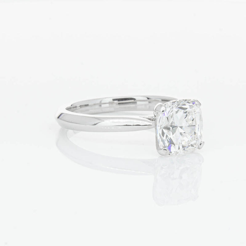 18ct White Gold 2.01ct Cushion Cut Diamond Venetian Ring-Ring-Walker & Hall