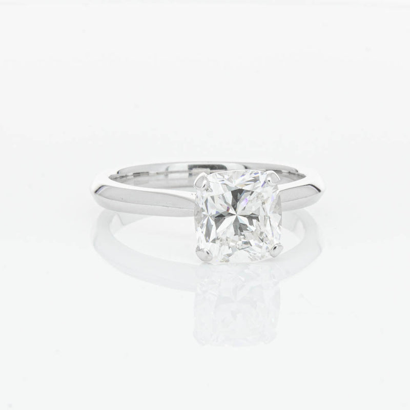 18ct White Gold 2.01ct Cushion Cut Diamond Venetian Ring-Ring-Walker & Hall