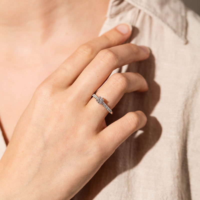 18ct White Gold .50ct Diamond Meridien Ring-Ring-Walker & Hall