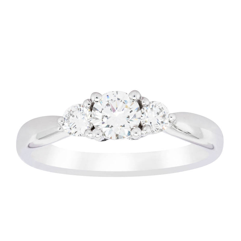 18ct White Gold .39ct Diamond Elysian Ring-Ring-Walker & Hall