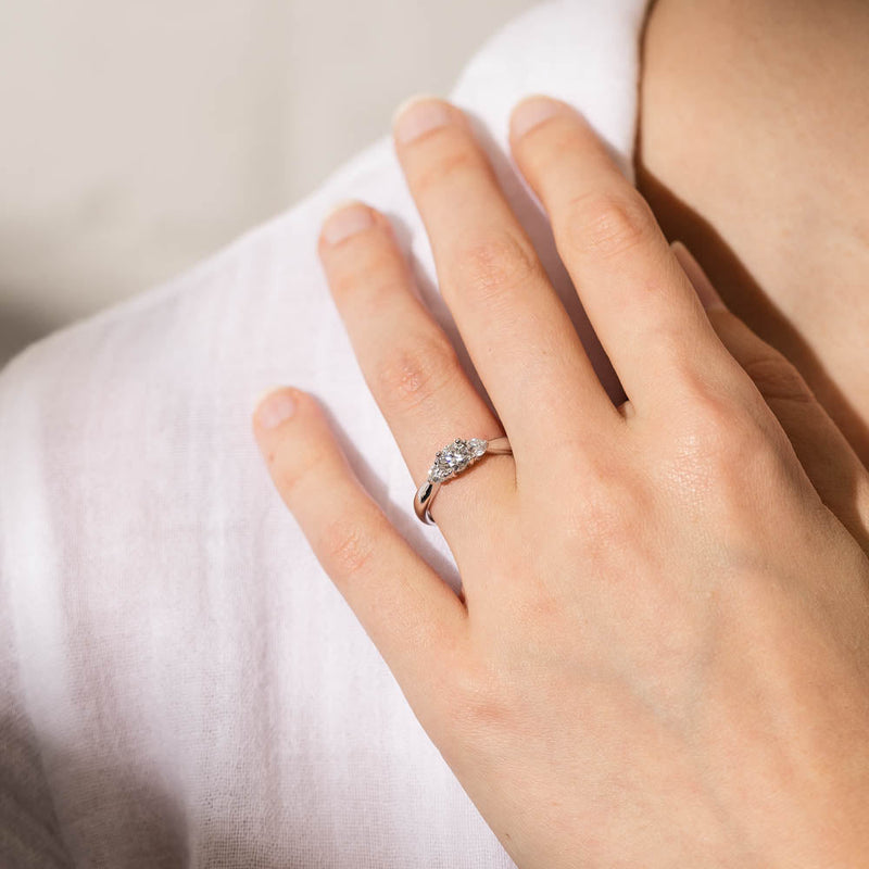 18ct White Gold .40ct Diamond Elysian Ring-Ring-Walker & Hall