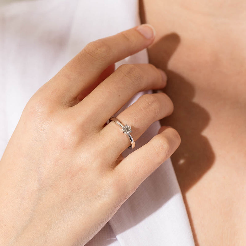 18ct White Gold .40ct Diamond Nova Ring-Ring-Walker & Hall